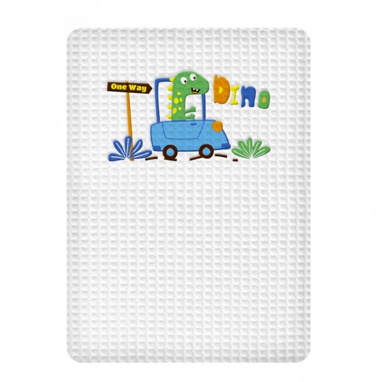 ADAM HOME - ΚΟΥΒΕΡΤΑ ΠΙΚΕ ΑΓΚΑΛΙΑΣ  ADAM HOME DINOSAUROS WHITE (80X110)