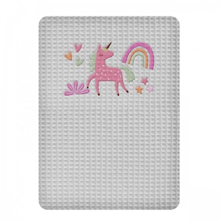 ADAM HOME - ΚΟΥΒΕΡΤΑ ΠΙΚΕ ΚΟΥΝΙΑΣ ADAM HOME  UNICORN GREY (110x140)