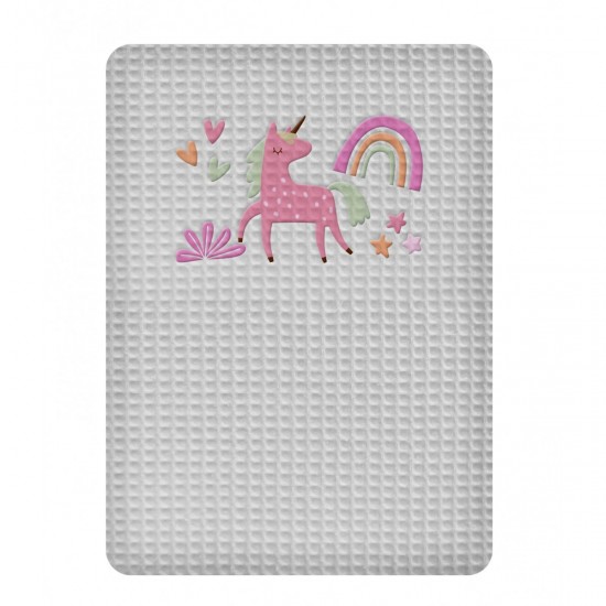 ADAM HOME - ΚΟΥΒΕΡΤΑ ΠΙΚΕ ΚΟΥΝΙΑΣ ADAM HOME  UNICORN GREY (110x140)