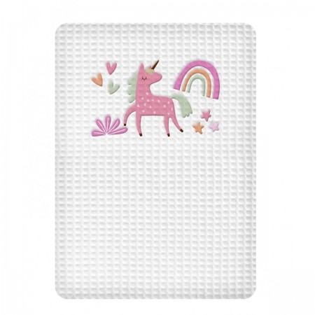 ADAM HOME - ΚΟΥΒΕΡΤΑ ΠΙΚΕ ΑΓΚΑΛΙΑΣ  ADAM HOME UNICORN WHITE (80X110)