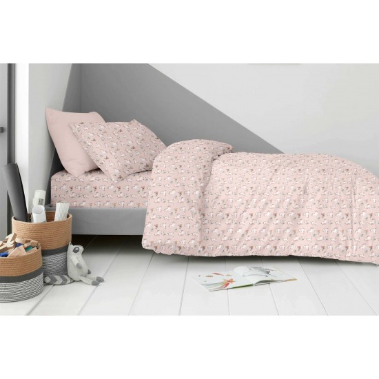 ASTRON - Παιδικά Σετ Σεντόνια Μονά Fairy Unicorn 2Χ(170X260)+1Χ(52Χ72)