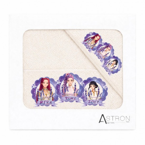 ASTRON - Παιδικές Πετσέτες (σετ 2 τεμ) Girls Band Ecru (30x50) (70x140)