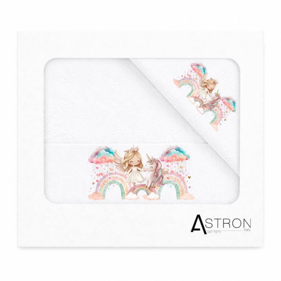 ASTRON - Παιδικές Πετσέτες (σετ 2 τεμ) Unicorn Fly (30x50) (70x140)