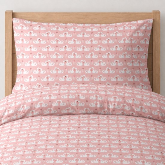 ASTRON - Παιδικά Σετ Σεντόνια Μονά Swan Love 2Χ(170X260)+1Χ(52Χ72)