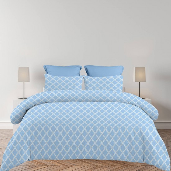 ASTRON - Σετ Σεντόνια Υπέρδιπλα Lucia Blue 2Χ(2,45Χ2,60) + 2Χ(52Χ72)