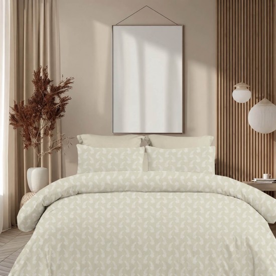 ASTRON - Σετ Σεντόνια Υπέρδιπλα Vivian Beige 2Χ(2,45Χ2,60) + 2Χ(52Χ72)