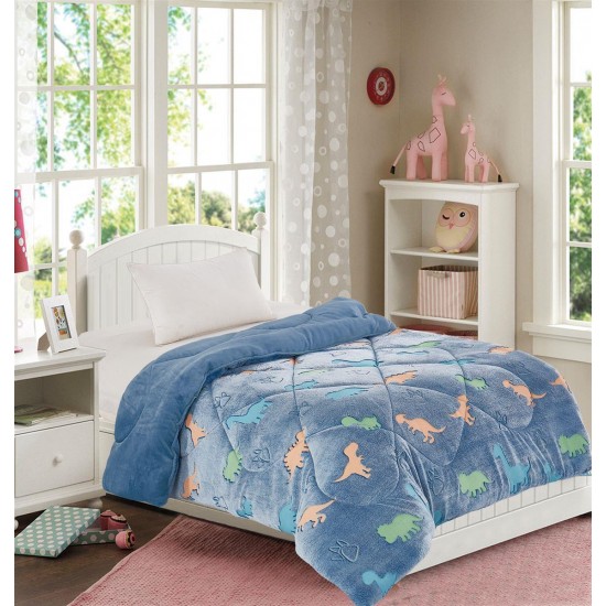 DIMCOL - Κουβερτοπάπλωμα φωσφορίζον Dinosaur Blue (160Χ220) DIMCOL - Κουβερτοπάπλωμα φωσφορίζον Dinosaur Blue (160Χ220)