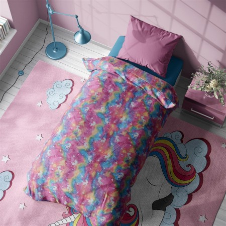 DIMCOL - Κουβέρτα Fleece φωσφορίζουσα Unicorn (160X240)