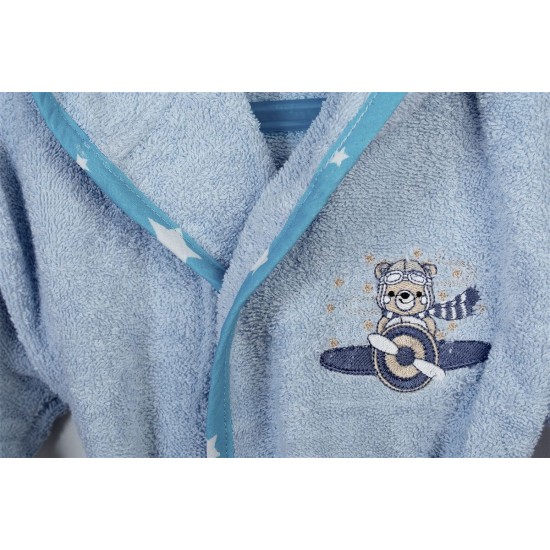 DIMCOL - ΜΠΟΥΡΝΟΥΖΙ Με Κέντημα bebe Aviator 183 Size 04 Sky Blue