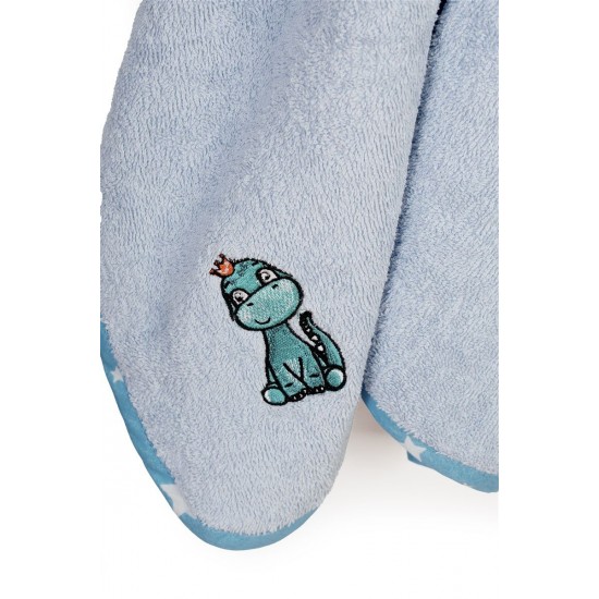 DIMCOL -  Κάπα Με Κέντημα bebe Dinosaur 179 Sky Blue (75X85) 