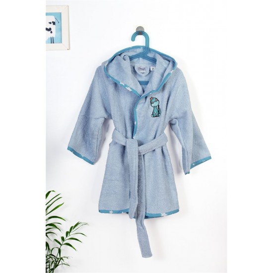 DIMCOL - ΜΠΟΥΡΝΟΥΖΙ Με Κέντημα bebe Dinosaur 179 Size 02 Sky Blue