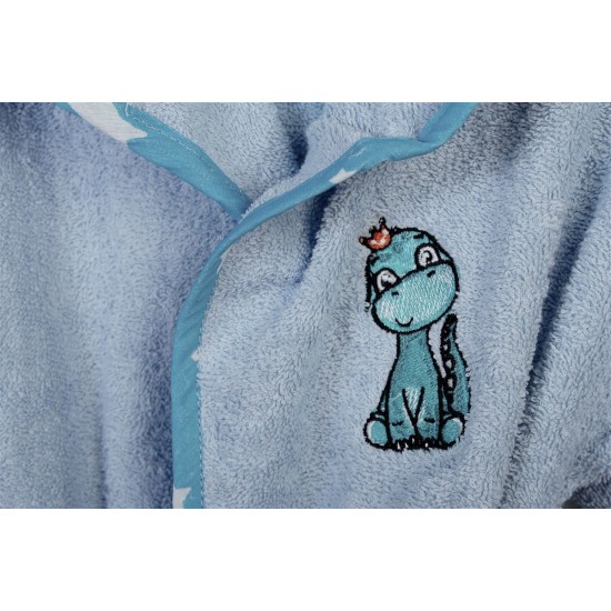 DIMCOL - ΜΠΟΥΡΝΟΥΖΙ Με Κέντημα bebe Dinosaur 179 Size 02 Sky Blue