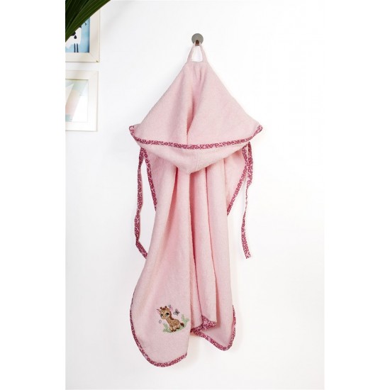 DIMCOL -  Κάπα Με Κέντημα bebe  Giraffe 171 Pink (75X85) 