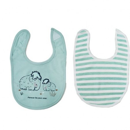 DIMCOL - Σαλιάρα Interlock & Επένδυση Terry με Velcro bebe Σετ 5 Τεμ. Mammoth 26 Green (30X20)