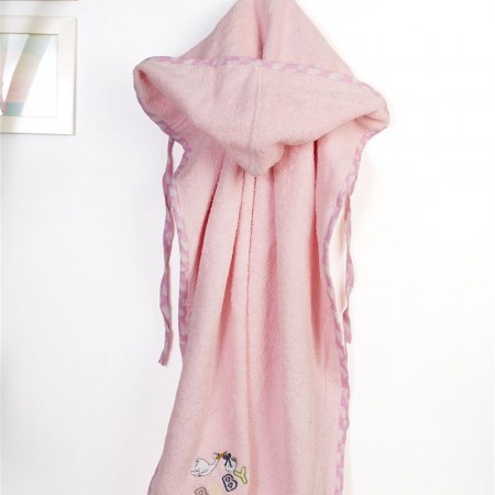 DIMCOL -  Κάπα Με Κέντημα bebe  Stork 192 Pink (75X85) 