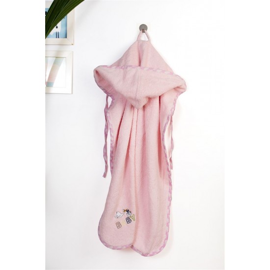 DIMCOL -  Κάπα Με Κέντημα bebe  Stork 192 Pink (75X85) 