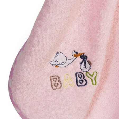 DIMCOL -  Κάπα Με Κέντημα bebe  Stork 192 Pink (75X85) 