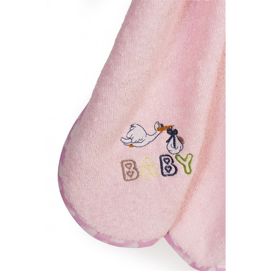 DIMCOL -  Κάπα Με Κέντημα bebe  Stork 192 Pink (75X85) 