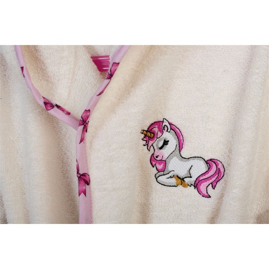 DIMCOL - ΜΠΟΥΡΝΟΥΖΙ Με Κέντημα bebe Unicorn 189 Size 04 Ecru-Pink