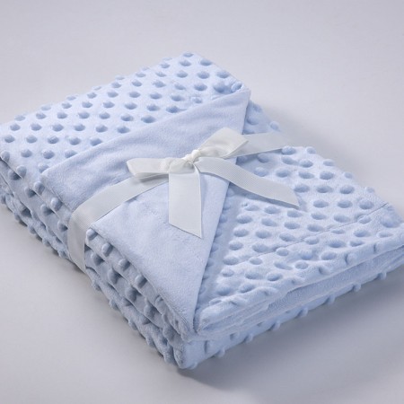 MORA-COPITOS C80-Κουβέρτα Fleece Σιέλ-Αγκαλιάς 2 Όψεων-0.80X1.10
