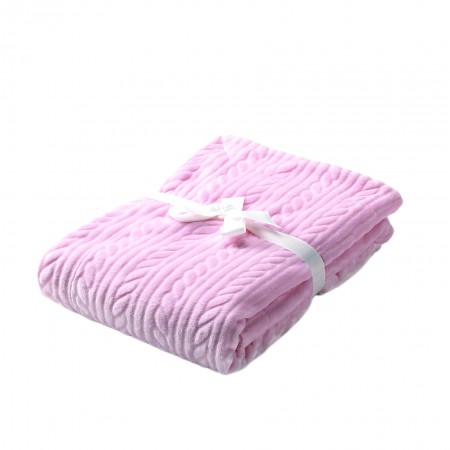 MORA-MIMOS G84-Κουβέρτα Fleece Ροζ-Κούνιας 2 Όψεων-1.10x1.40