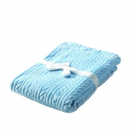 MORA-MIMOS G84-Κουβέρτα Fleece Σιέλ-Κούνιας 2 Όψεων-1.10x1.40