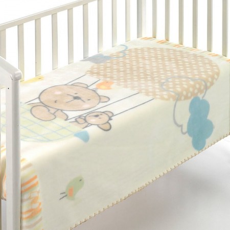 MORA - ΒΡΕΦΙΚΗ ΚΟΥΒΕΡΤΑ ΒΕΛΟΥΤΕ ΑΓΚΑΛΙΑΣ MORVEN KIDZ C75 BEIGE 80X110