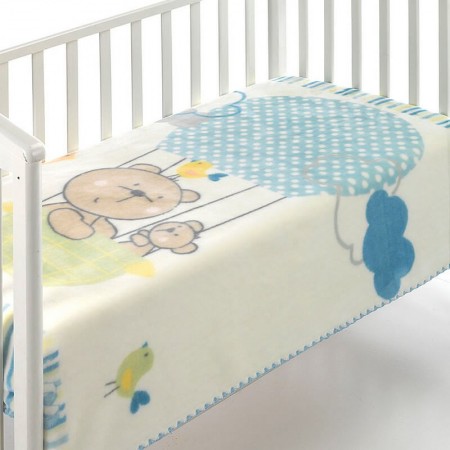 MORA - ΒΡΕΦΙΚΗ ΚΟΥΒΕΡΤΑ ΒΕΛΟΥΤΕ ΑΓΚΑΛΙΑΣ MORVEN KIDZ C75 BLUE 80X110