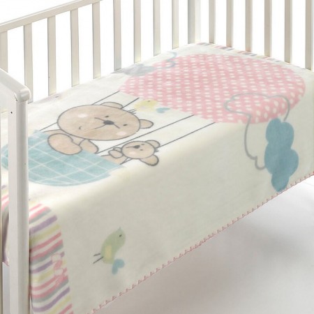 MORA - ΒΡΕΦΙΚΗ ΚΟΥΒΕΡΤΑ ΒΕΛΟΥΤΕ ΚΟΥΝΙΑΣ MORVEN KIDZ C75 PINK 110X140
