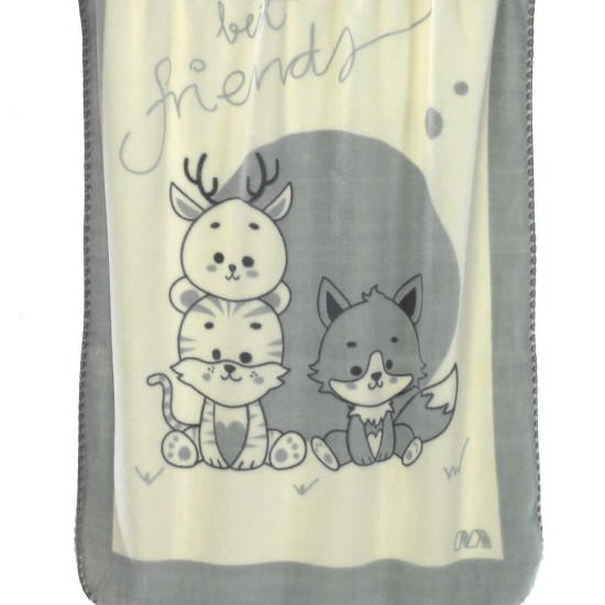 MORA - ΒΡΕΦΙΚΗ ΚΟΥΒΕΡΤΑ ΒΕΛΟΥΤΕ ΚΟΥΝΙΑΣ MORVEN PICCOLA L43 GREY 110X140