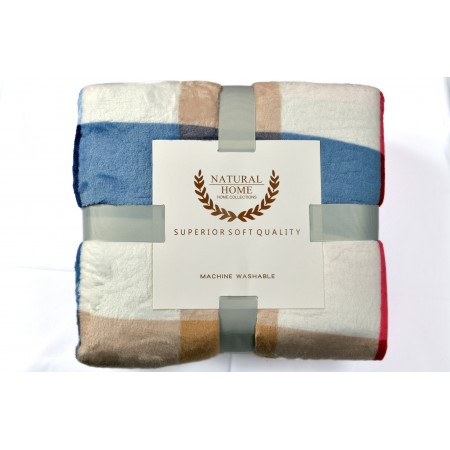 NATURAL HOME-Κουβέρτα Υπέρδιπλη 200x240 Flanel Fleece - Natural Home -  BLANKET Ραφ-Κόκκινο
