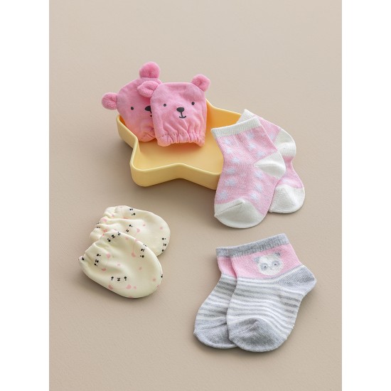 PALAMAIKI - Σετ Καλτσάκια - γαντάκια New Baby NB0144 GIRL PALAMAIKI - Σετ Καλτσάκια - γαντάκια New Baby NB0144 GIRL