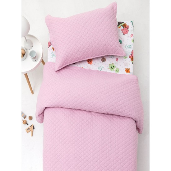 PALAMAIKI - Σετ Κουβερλί υπέρδιπλο JENN PINK (220x240)