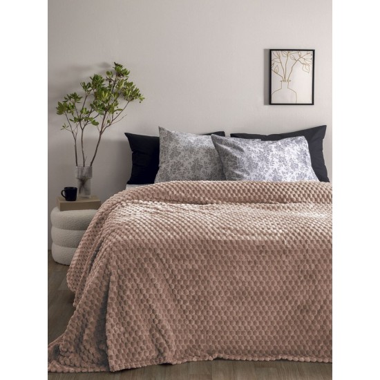 PALAMAIKI - Κουβέρτα Fleece ASTER BEIGE (220x240)