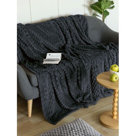 PALAMAIKI - Κουβέρτα Fleece Μονή ASTER COAL (160x220)