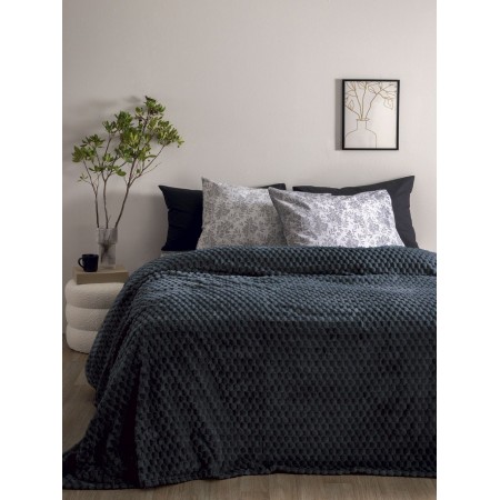 PALAMAIKI - Κουβέρτα Fleece ASTER COAL (220x240)