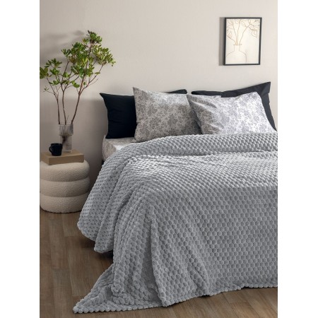 PALAMAIKI - Κουβέρτα Fleece ASTER GREY (220x240)
