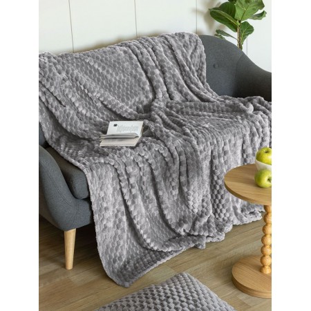 PALAMAIKI - Κουβέρτα Fleece Μονή ASTER GREY (160x220)