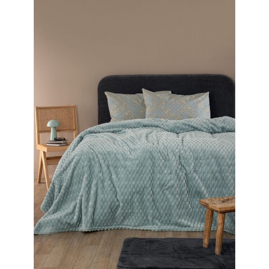PALAMAIKI - Κουβέρτα Fleece Μονή ASTER JADE (160x220)