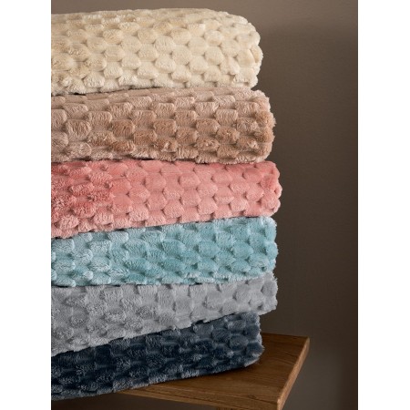 PALAMAIKI - Κουβέρτα Fleece Μονή ASTER COAL (160x220)